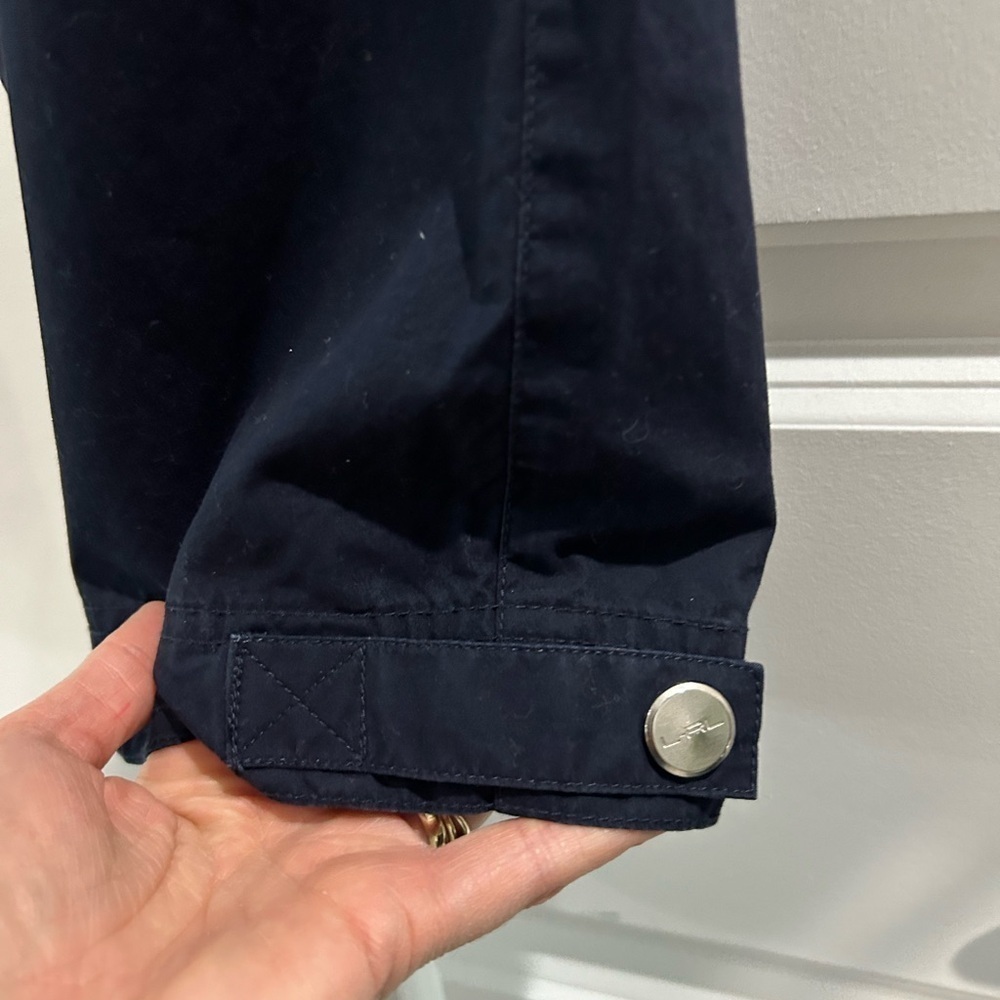 Lauren Ralph Lauren Cropped Navy Cargo Pants Size 12 P Nautical Preppy Mature - Picture 7 of 11